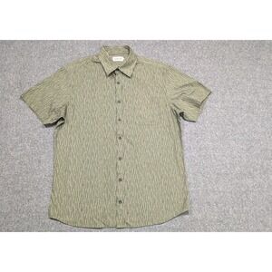 Taylor Stitch Shirt Mens 44 Green Abstract Organic Cotton Old Money Quiet Luxury